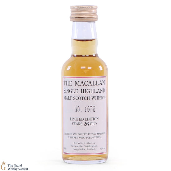 Macallan - 26 Year Old Miniature 5cl 1966