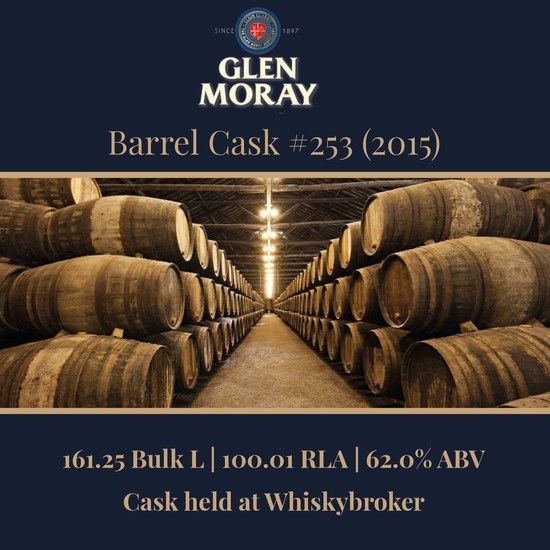 Glen Moray - 2015 Barrel #253 -  161.25 Bulk L 62.0% | Held In Bond