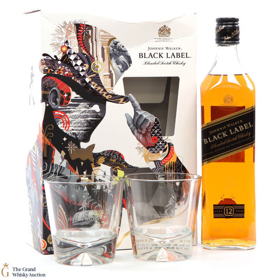 Johnnie Walker - 12 Year Old -  Black Label & Glasses - Limited Edition