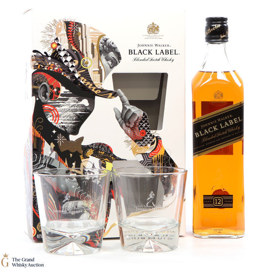 Johnnie Walker - 12 Year Old -  Black Label & Glasses - Limited Edition