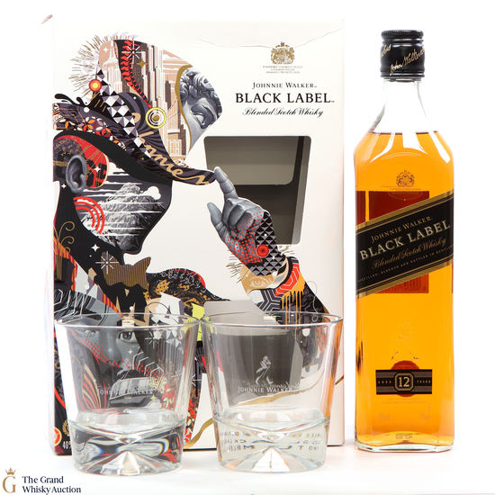 Johnnie Walker - 12 Year Old -  Black Label & Glasses - Limited Edition