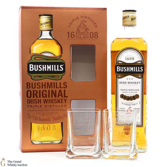 Bushmills - Original - Triple Distilled - Irish Whisky & Glasses 1L