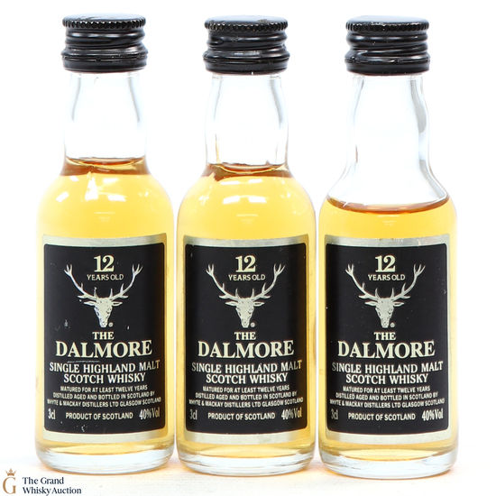 3 x Dalmore 12 Year Old - Minatures 