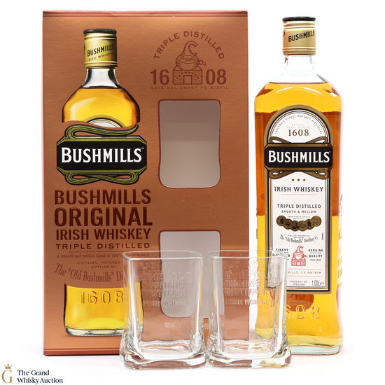 Bushmills - Original - Triple Distilled - Irish Whisky & Glasses 1L