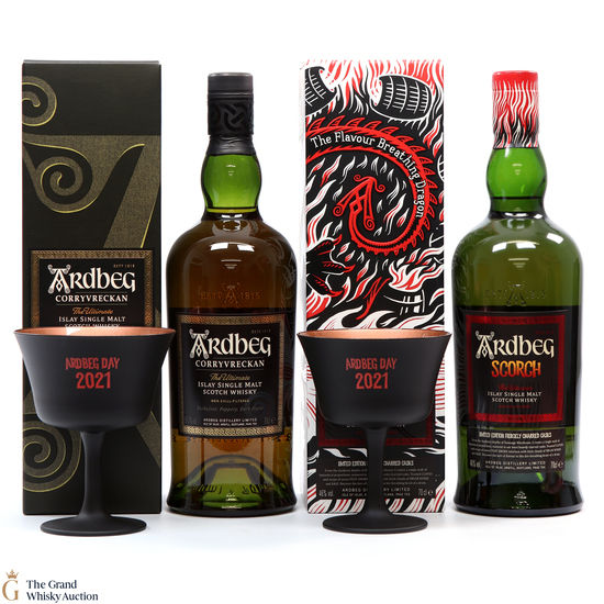 Ardbeg - Scorch - Limited Edition, Corryvreckan & 2 x Goblets - Ardbeg Day Set