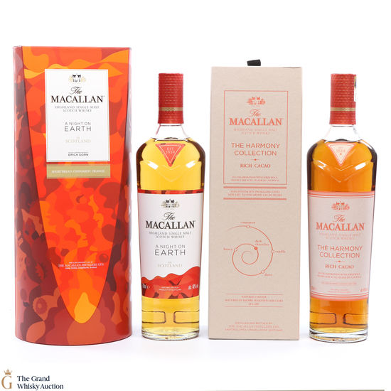 Macallan - A Night on Earth in Scotland & The Harmony Collection Rich Cacao 2x 70cl
