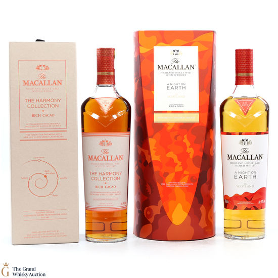 Macallan - A Night on Earth in Scotland & The Harmony Collection Rich Cacao 2x 70cl