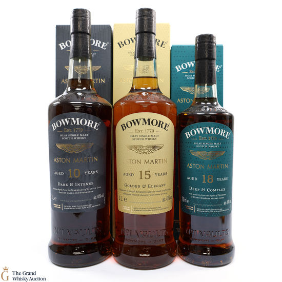 Bowmore x Aston Martin - 10, 15 & 18 Year Old 2022