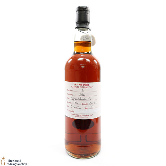 Springbank - 9 Year Old Fresh Sherry 2012 Duty Paid Sample 
