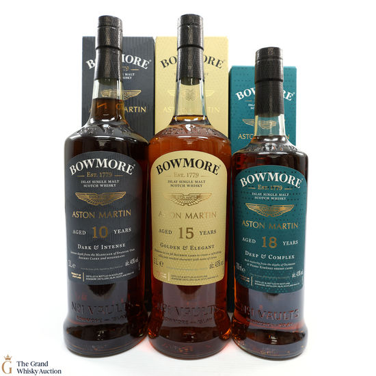 Bowmore x Aston Martin - 10, 15 & 18 Year Old 2022