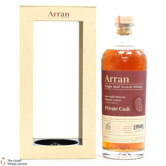 Arran - 16 Year Old 2005 Private Cask #045 Luvians 150th Open Championship
