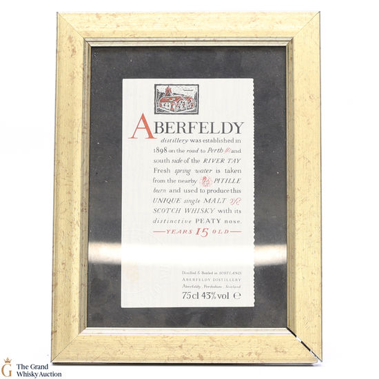 Aberfeldy - 15 Year Old (1980s) - Framed Bottle Label
