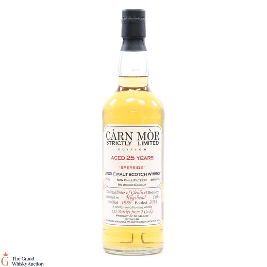 Braes of Glenlivet - 25 Year Old 1989 - Carn Mor - Strictly Limited