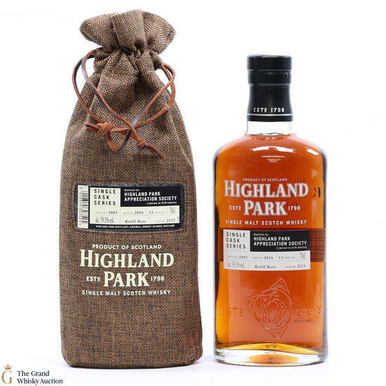 Highland Park - 13 Year Old - Single Cask #2115 - Highland Park Appreciation Society