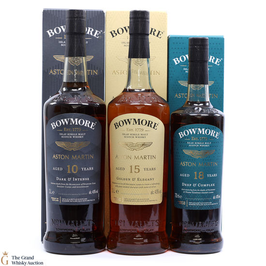 Bowmore x Aston Martin - 10, 15 & 18 Year Old 2022