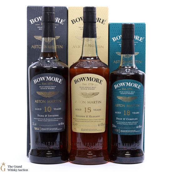 Bowmore x Aston Martin - 10, 15 & 18 Year Old 2022