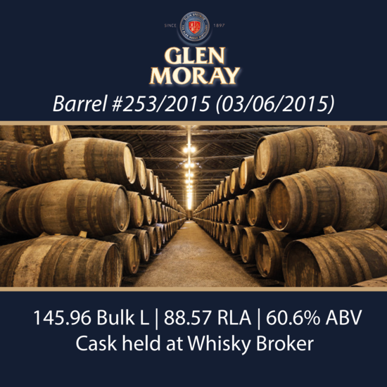 Glen Moray - 2015 Barrel - 145.96 Bulk L 60.6% | Held In Bond At Whisky Broker