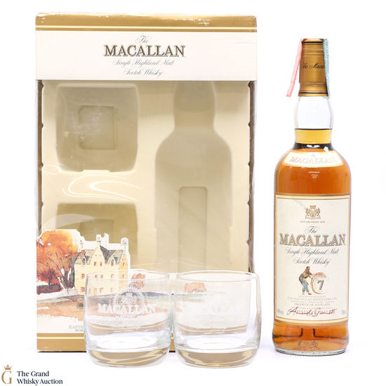 Macallan - 7 Year Old - Giovinetti Selection 1990s + Glasses