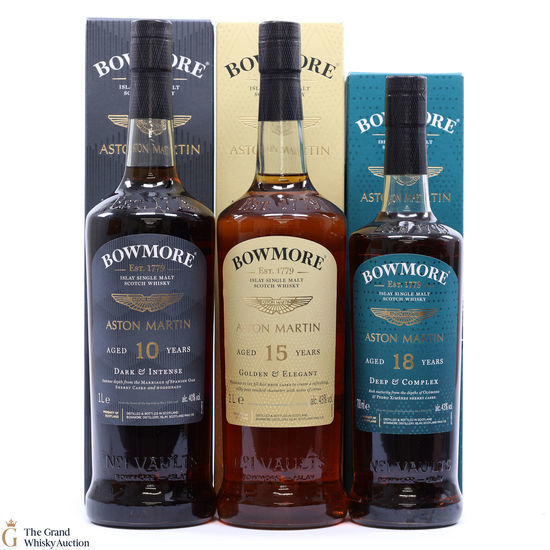 Bowmore x Aston Martin - 10, 15 & 18 Year Old 2022