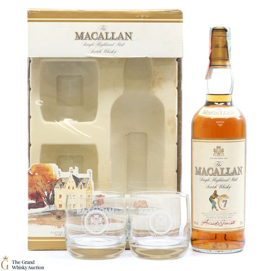 Macallan - 7 Year Old - Giovinetti Selection 1990s + Glasses