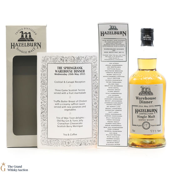 Hazelburn - 17 Year Old - Warehouse Dinner 2015