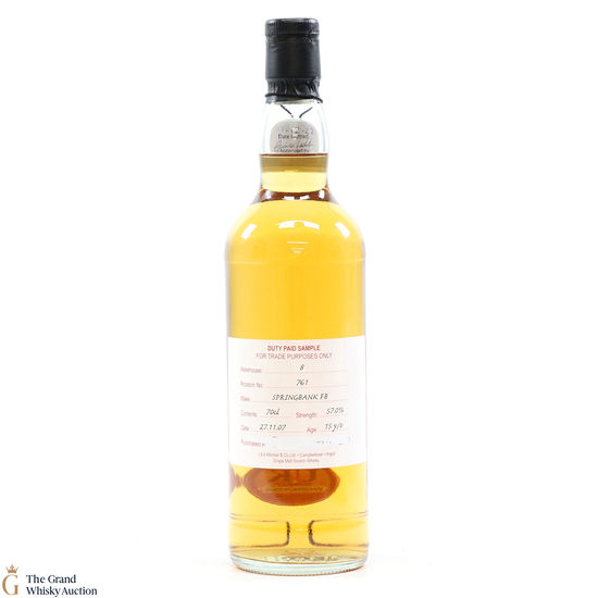 Springbank - 15 Year Old - 2007 Duty Paid Sample Fresh Barrel
