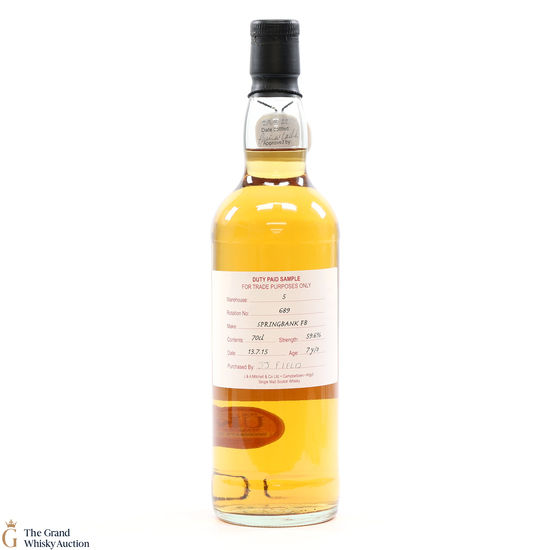 Springbank - 7 Year Old - 2015 Duty Paid Sample Fresh Barrel