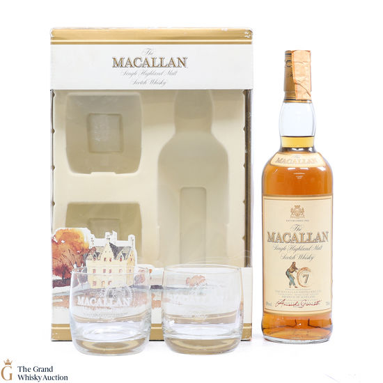 Macallan - 7 Year Old - Giovinetti Selection 1990s + Glasses