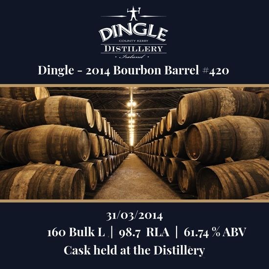Dingle - 2014 Bourbon Barrel #420 - 160 Bulk L 61.74% | Held In Bond At Distillery