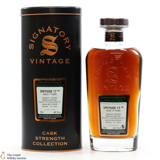 Speyside - 17 Year Old 2005 1st Fill Oloroso Sherry Butt Signatory #2