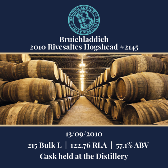 Bruichladdich - 2010 Rivesaltes Hogshead - 215 Bulk L 57.1% | Held in bond at Bruichladdich
