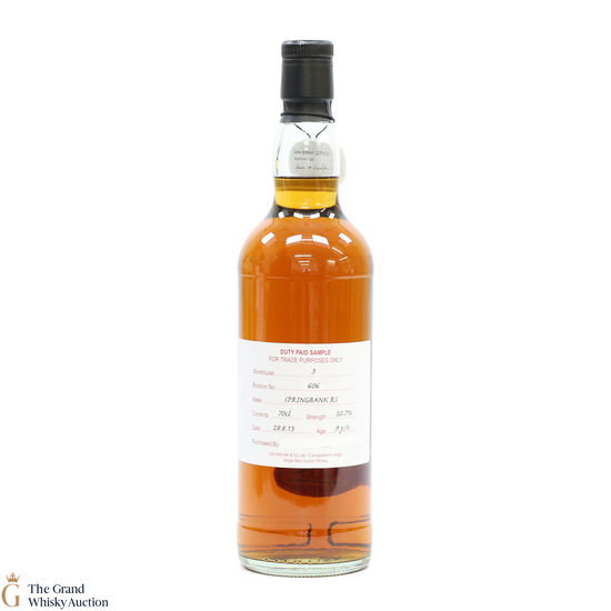 Springbank - 9 Year Old 2013 Refill Sherry - Duty Paid Sample 50.7%