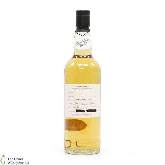 Springbank - 14 Year Old 2009 Refill Bourbon - Duty Paid Sample 54.8% 