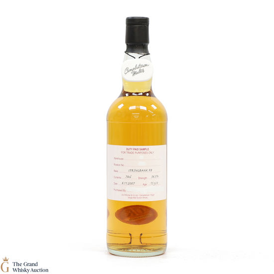 Springbank - 15 Year Old 2007 Fresh Bourbon - Duty Paid Sample 56.5%