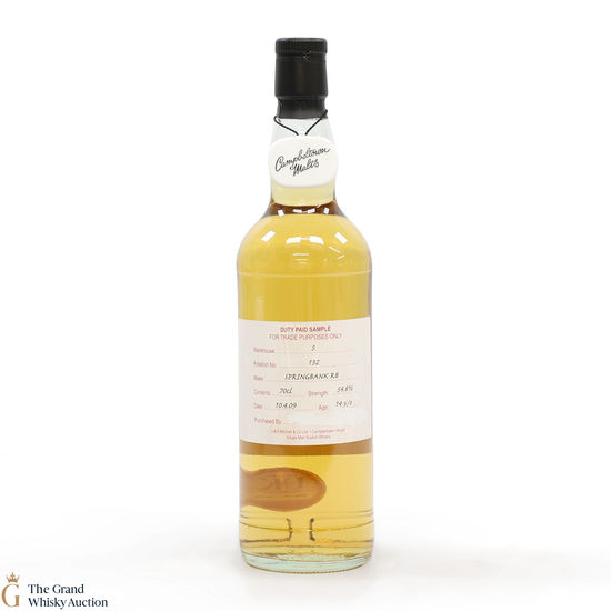 Springbank - 14 Year Old 2009 Refill Bourbon - Duty Paid Sample 54.8% 