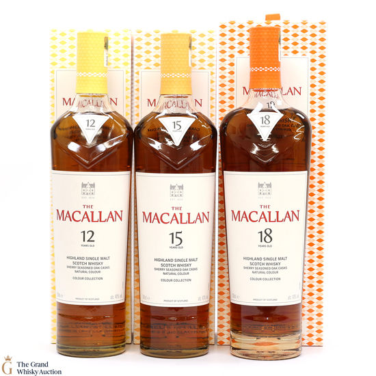 Macallan - Colour Collection - 12, 15 & 18 Year Old (3 x 70cl)