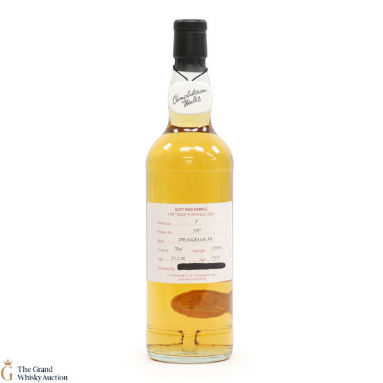 Springbank - 7 Year Old 2016 Fresh Bourbon - Duty Paid Sample 59.4%