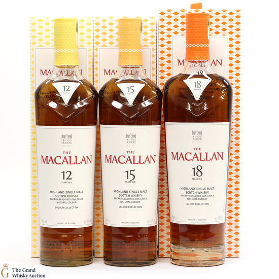 Macallan - Colour Collection - 12, 15 & 18 Year Old (3 x 70cl)