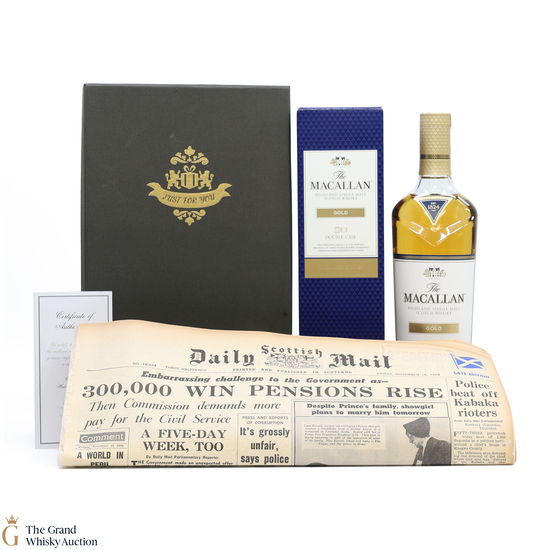 Macallan - Gold Double Cask & Historic Newspaper