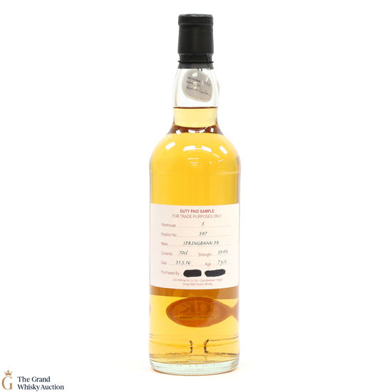 Springbank - 7 Year Old 2016 Fresh Bourbon - Duty Paid Sample 59.4%