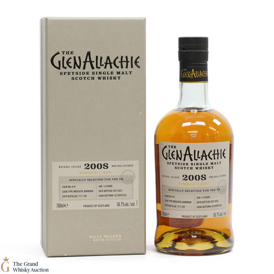 Glenallachie - 13 Year Old 2008 Single Moscatel Barrel #418 UK Exclusive