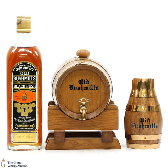 Bushmills - Black Bush (75cl) Wooden Barrel & Jug