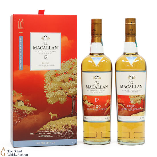 Macallan - 12 Year Old - Triple Cask - Year of the Dog (2 x 70cl) Macallan - 12 Year Old - Triple Cask - Year of the Dog (2 x 70cl)