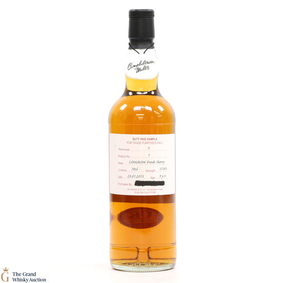 Longrow - 9 Year Old 2015 Fresh Sherry - Duty Paid Sample 57.8%