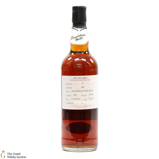 Kilkerran - 13 Year Old 2010 Fresh Sherry - Duty Paid Sample 54.6%