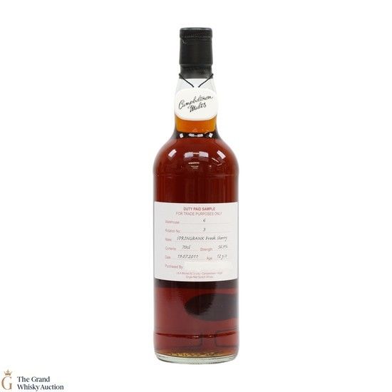 Springbank - 12 Year Old 2011 Fresh Sherry - Duty Paid Sample 56.9%
