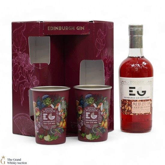 Edinburgh Gin - Mulled Gin Liqueur (50cl) & Stainless Steel Cups (x2)