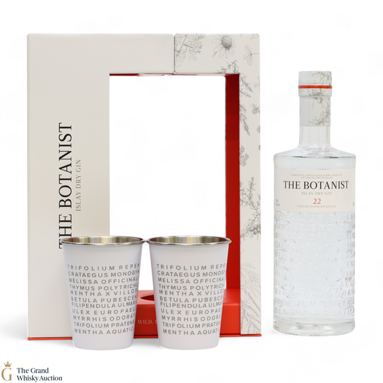 The Botanist - 22 - Islay Dry Gin - Collection Gift Set (1 x 70) & (x2 Steel Branded Glass)