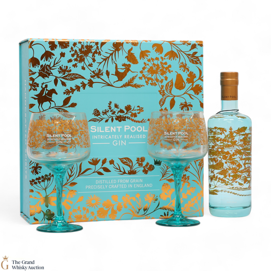 Silent Pool - Intricately Realised Gin - Gift Set (1 x 70cl) & (2x Branded Glass)