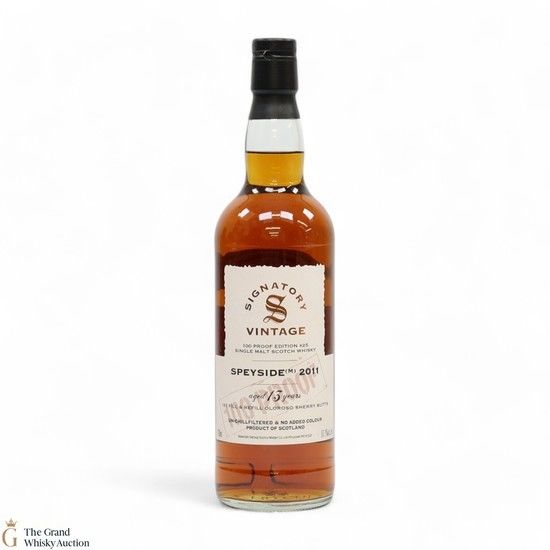 Speyside - 13 Year Old 2011 - 1st Fill & Refill Oloroso Sherry Butt - Signatory Vintage 100 Proof Edition #25